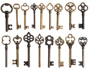 Collection of ornate antique keys