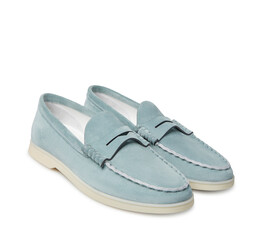 Brown leather casual shoes on white background' blue sports sneakers isolated' white running shoes for men'