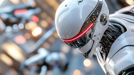 Concept of futuristic battle between transformer robots using advanced future weapons, with flying robots in the background, dynamic science fiction scene, copy space