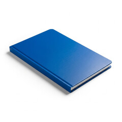 Blue Hardcover Notebook on White Background journal