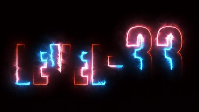 Futuristic glowing level up text on dark surface, gaming motivation art, Neon level up sing - Powered by Adobe