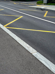 Yellow Road Markings on Urban Street