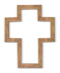 Fototapeta premium Poster Mockup with Cross Frame Isolated on a White Background