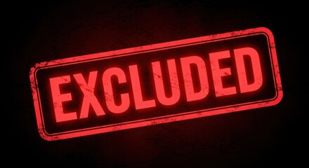 Neon red neon sign word excluded glowing vibrant effect isolated