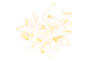 Pile of Bean Sprouts on White Background