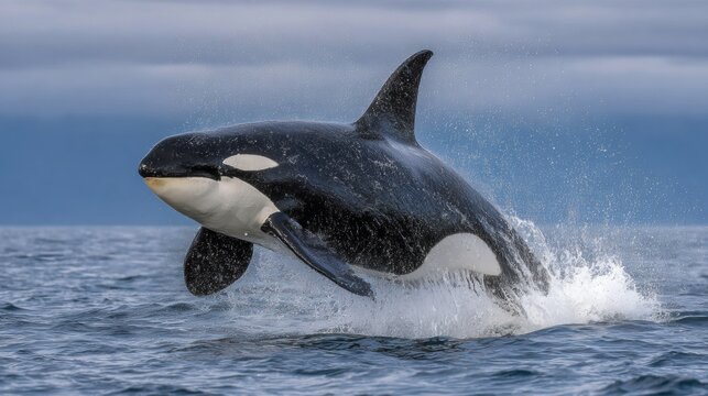 Orca breaching action ocean waters wildlife photography nature scene