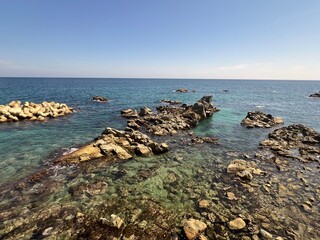 파란하늘과 푸른 바다풍경 