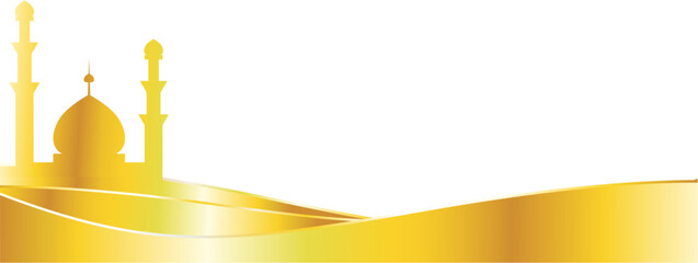 vector illustration of a golden mosque banner