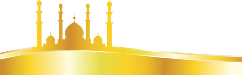 vector illustration of a golden mosque banner