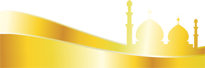 vector illustration of a golden mosque banner