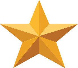 Fototapeta premium Golden five pointed star symbol of success and achievement