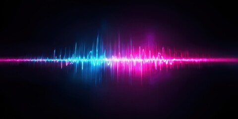 Colorful sound wave pattern against a dark background