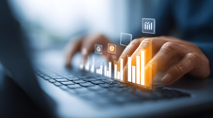 Operate data charts with both hands on the keyboard