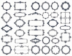 Fototapeta premium Collection of ornate decorative frames (19)