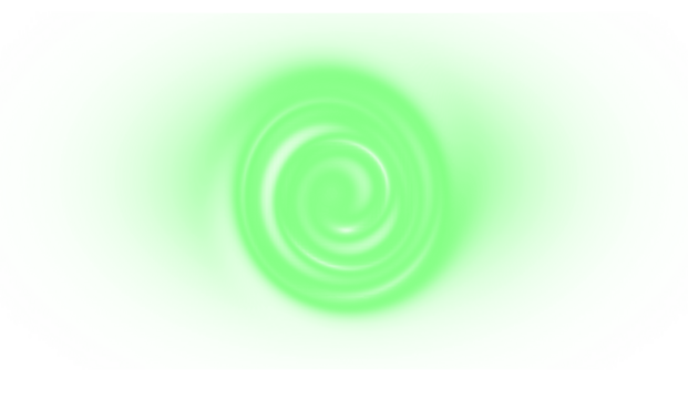 A vibrant green elliptical shape with a swirling center and textured border  on transparent background