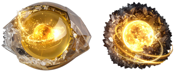 Fantasy Crystal Energy Core with Mystical Aura