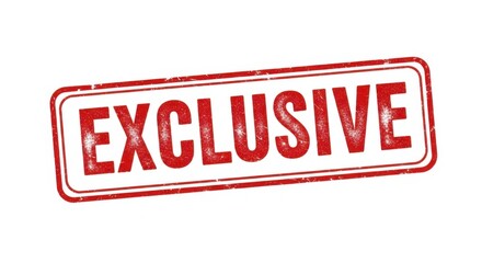Bold red exclusive stamp isolated on for special offers and promotions
