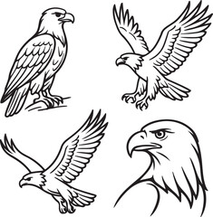 Line art eagles