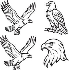 Line art eagles