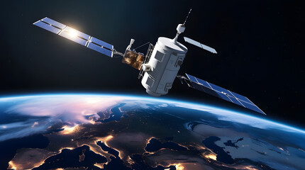 spaceship and planet