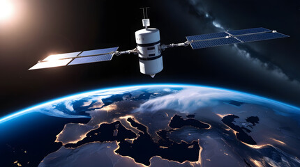 spaceship and planet