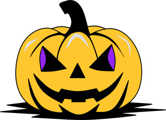 Evil Halloween Pumpkin vector illustration, isolated on white