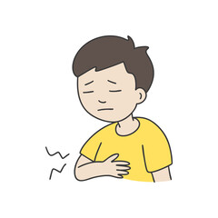 속병 또는 술병이 있는 사람 일러스트