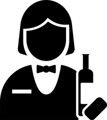 Black flat profile icon illustration with minimalist design, showing various professions, suitable for application design needs, websites, presentations, infographics, business brochures and others. 