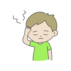 머리가 어지럽거나 두통이 있는 사람 일러스트