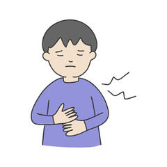 속병 또는 속앓이 하는 사람 일러스트