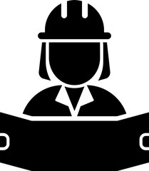 Black flat profile icon illustration with minimalist design, showing various professions, suitable for application design needs, websites, presentations, infographics, business brochures and others. 