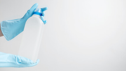 Household cleaning and hygiene concept. Cleaning supplies branding mockup, ready for a productive...