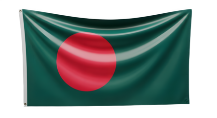 Waving bangladesh flag isolated on transparent background for victory day