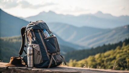 Backpack and Gear on Mountain Adventure