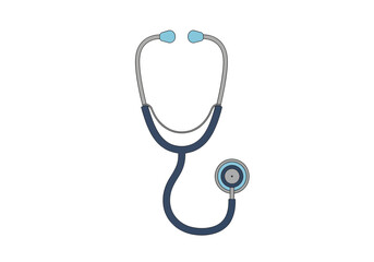 Medical stethoscope examination tool for healthcare diagnostic and auscultation in clinic hospital using vector illustration