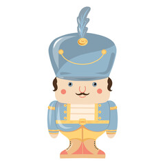 Hand drawn Blue Nutcracker Figure illustration