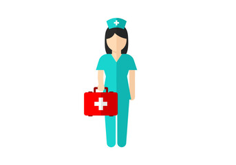 Healthcare worker delivering essential first aid services with urgent medical supplies in emergency care during pandemic outbreak and routine checkups