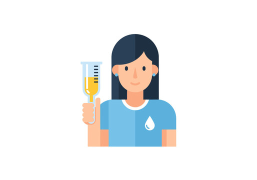 Healthcare worker holding sample for medical analysis concept to promote laboratory testing for diseases and viruses