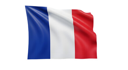Obraz premium Waving flag of france isolated on transparent background, a symbol of french pride