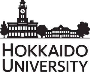 Fototapeta premium Hokkaido University campus silhouette vector logo emblem isolated on transparent background