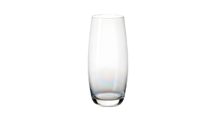 Empty glass vase isolated on transparent background for flower arrangement display