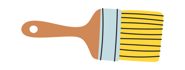 Paintbrush with yellow bristle tool