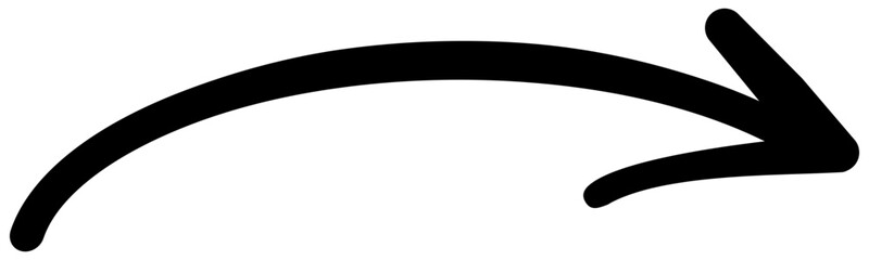 Long curved hand drawn arrow, marker drawn arrow © dlyastokiv