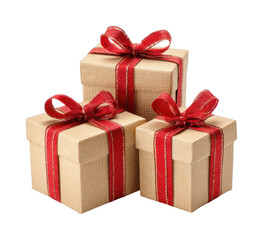 Fototapeta premium PNG Elegant gift boxes with ribbons.