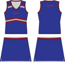 Sublimated Sleeveless V Neck Cheer leading Uniforms Mock ups