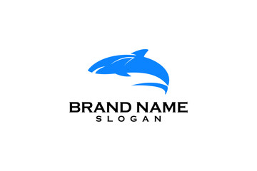 Fototapeta premium Simple shark logo design template