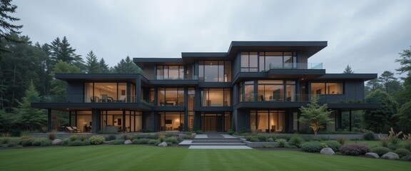 Obraz premium Contemporary Luxury Forest Home