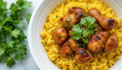 Honey Garlic Glazed Chicken with Turmeric Rice