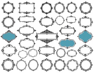 Collection of ornate vintage-style frames