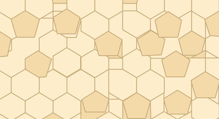 Tan polygons & hexagons create a geometric mosaic pattern